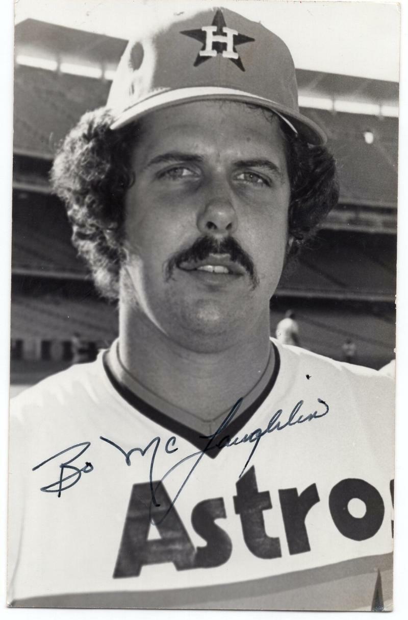 BO MCGLAUTHLIN HOUSTON ASTROS  SIGNED 3X5 POSTCARD W/ COA
