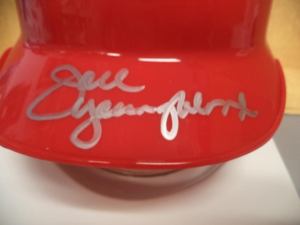 JOEL YOUNGBLOOD CINCINNATI REDS SIGNED AUTOGRAPHED RIDDELL MINI HELMET W/COA 