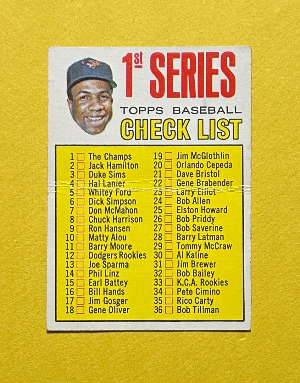 1967 TOPPS 1ST SERIES CHECKLIST #62