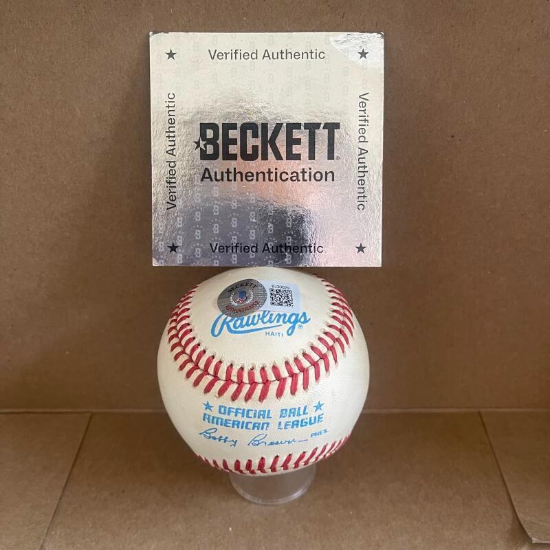 RANK VIOLA RED SOX/TWINS VINTAGE SIGNED AUTOGRAPHED A.L. BASEBALL BECKETT AUTH