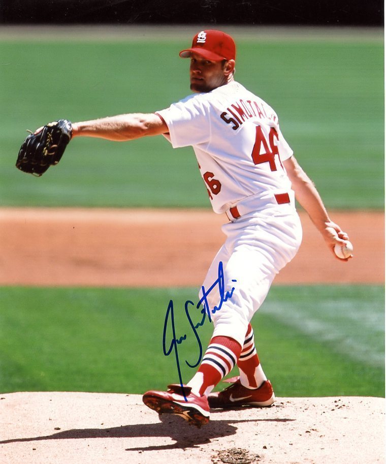JASON SIMONTACCI ST. LOUIS CARDINALS SIGNED AUTOGRAPHED 8X10 PHOTO W/COA