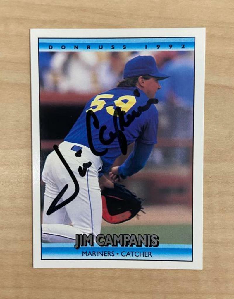 JIM CAMPANIS SEATTLE MARINERS SIGNED AUTOGRAPHED 1992 DONRUSS CARD #647 W/COA