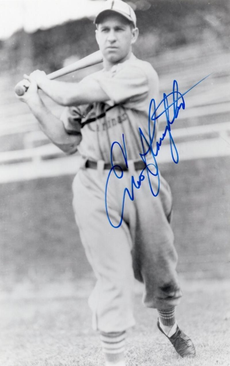 ENOS SLAUGHTER  ST. LOUIS CARDINALS SIGNED AUTOGRAPHED 8X10 PHOTO W/COA