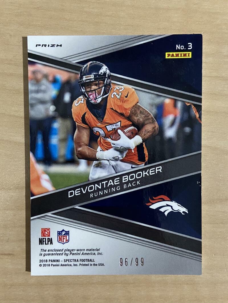 2018 SPECTRA DEVONTAE BOOKER DENVER BRONCOS #3 96/99