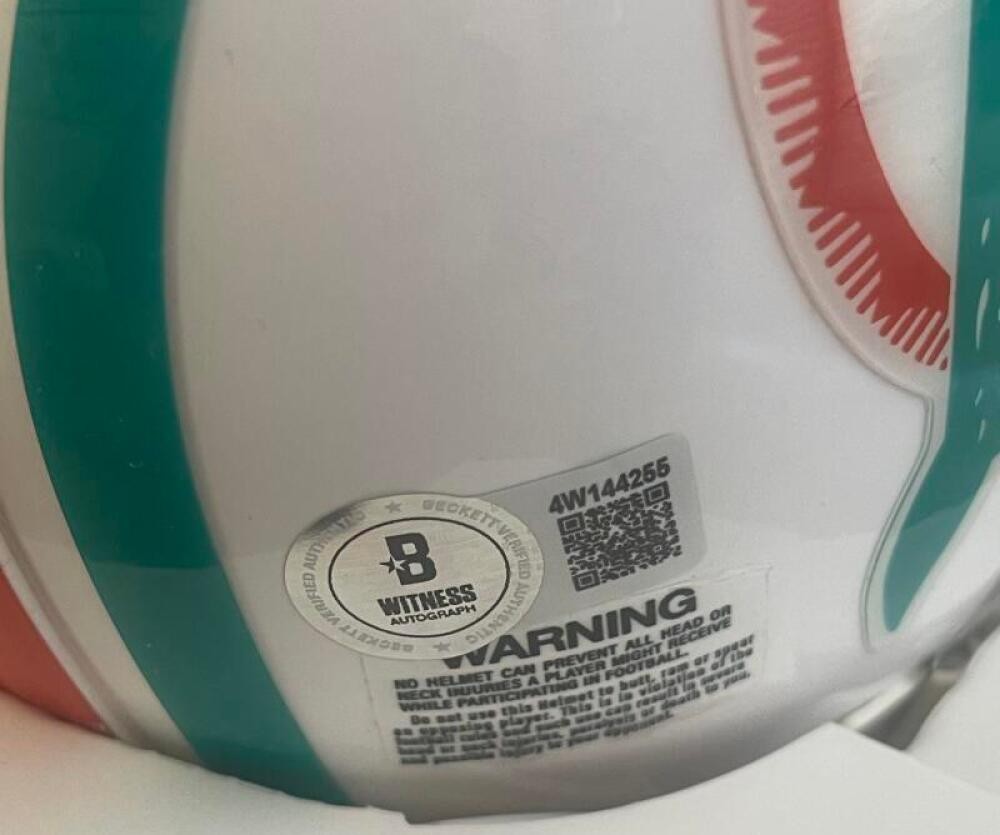 DAN MARINO #13 SIGNED MIAMI DOLPHINS MINI HELMET BECKETT AUTHENTICATED