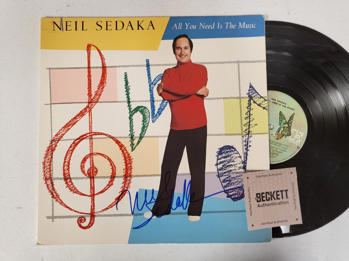 NEIL SEDAKA ALL YOU NEED IS MUSIC SIGNED AUTOGRAPHED RECORD ALBUM BECKETT AUTH