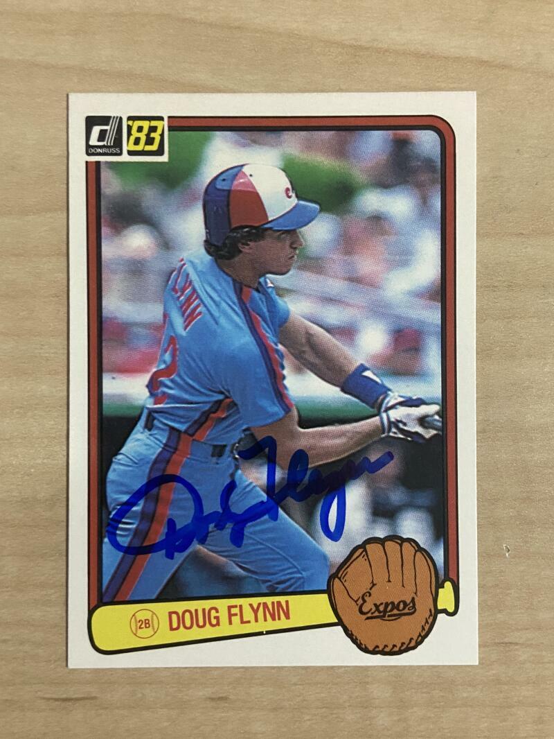 DOUG FLYNN MONTREAL EXPOS SIGNED AUTOGRAPHED 1983 DONRUSS CARD #240 W/COA