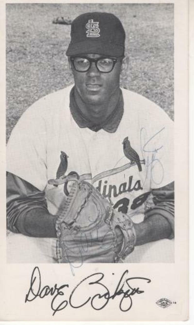 DAVE RICKETTS ST. LOUIS CARDINALS SIGNED 4X6 POSTCARD W/ COA