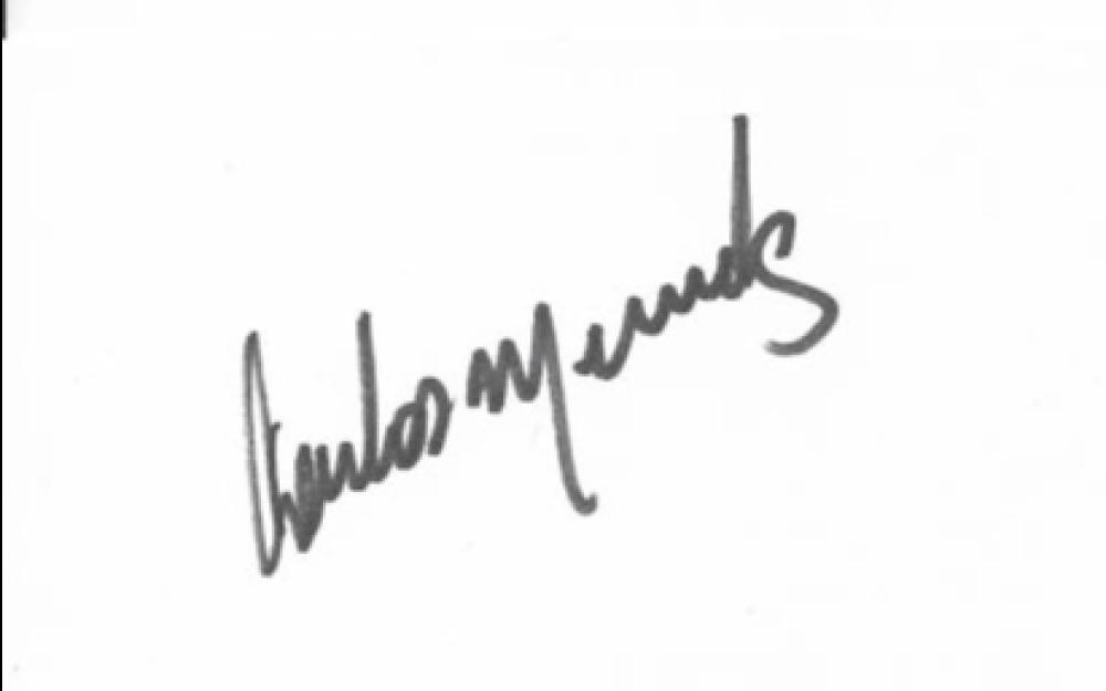 CARLOS MENDEZ VENEZUELA BALTIMORE ORIOLES DEBUT 1983 SIGNED 3X5 CARD W/COA 
