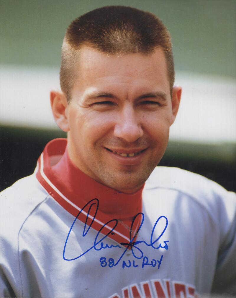 CHRIS SABO REDS 88 NL ROY SIGNED AUTOGRAPHED 8X10 PHOTO W/ COA