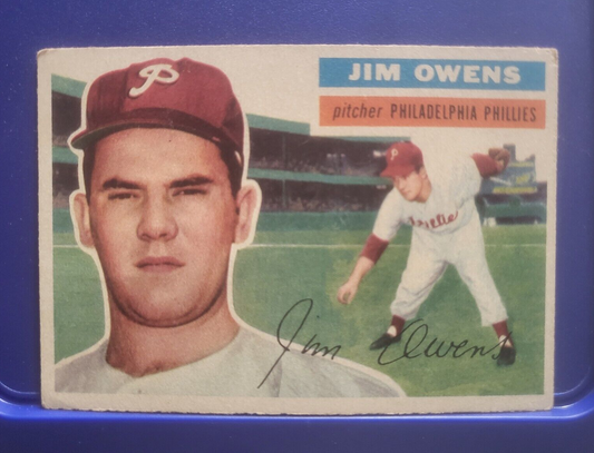 1956 TOPPS JIM OWENS PHILADELPHIA PHILLIES #114 CARD VINTAGE