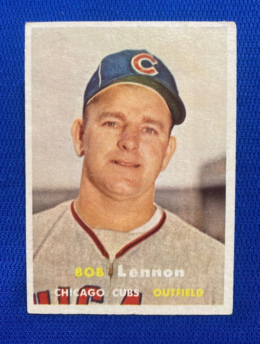 1957 TOPPS BOB LENNON CHICAGO CUBS #371 CARD VINTAGE SET-BREAK