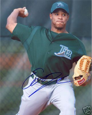 EDWIN JACKSON TAMPA BAY DEVIL RAYS SIGNED 8X10 PHOTO