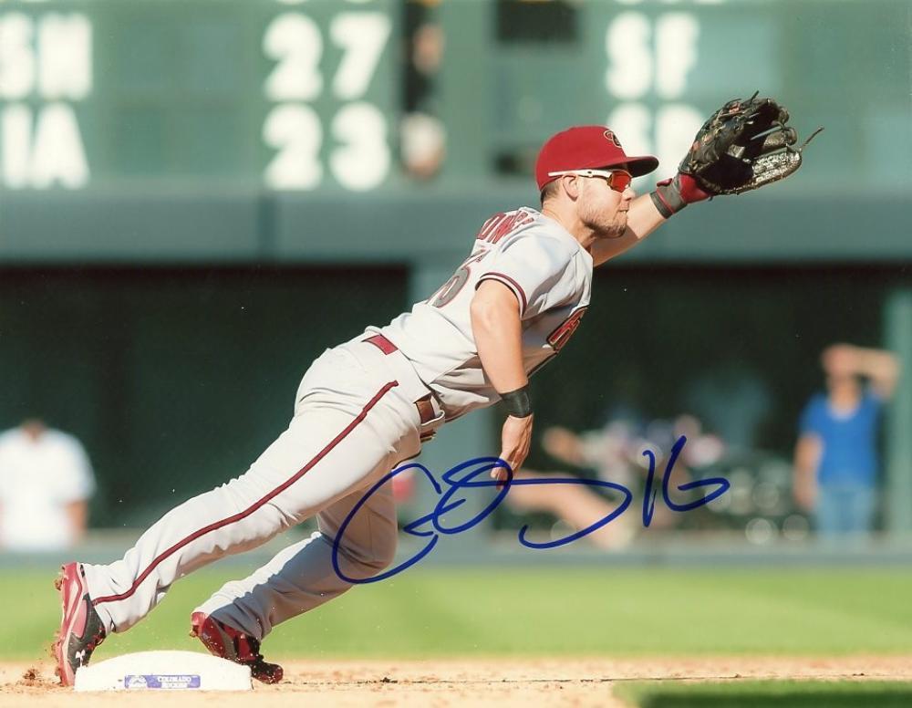 CHRIS OWINGS ARIZONA DIAMONDBACKS SIGNED AUTOGRAPHED DIVING 8X10 PHOTO W/COA 