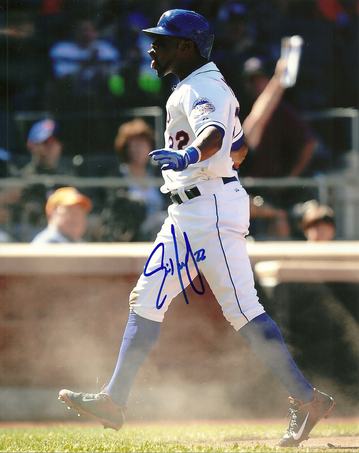 ERIC YOUNG JR. NEW YORK METS SIGNED AUTOGRAPHED 8x10 PHOTO W/COA SCORING