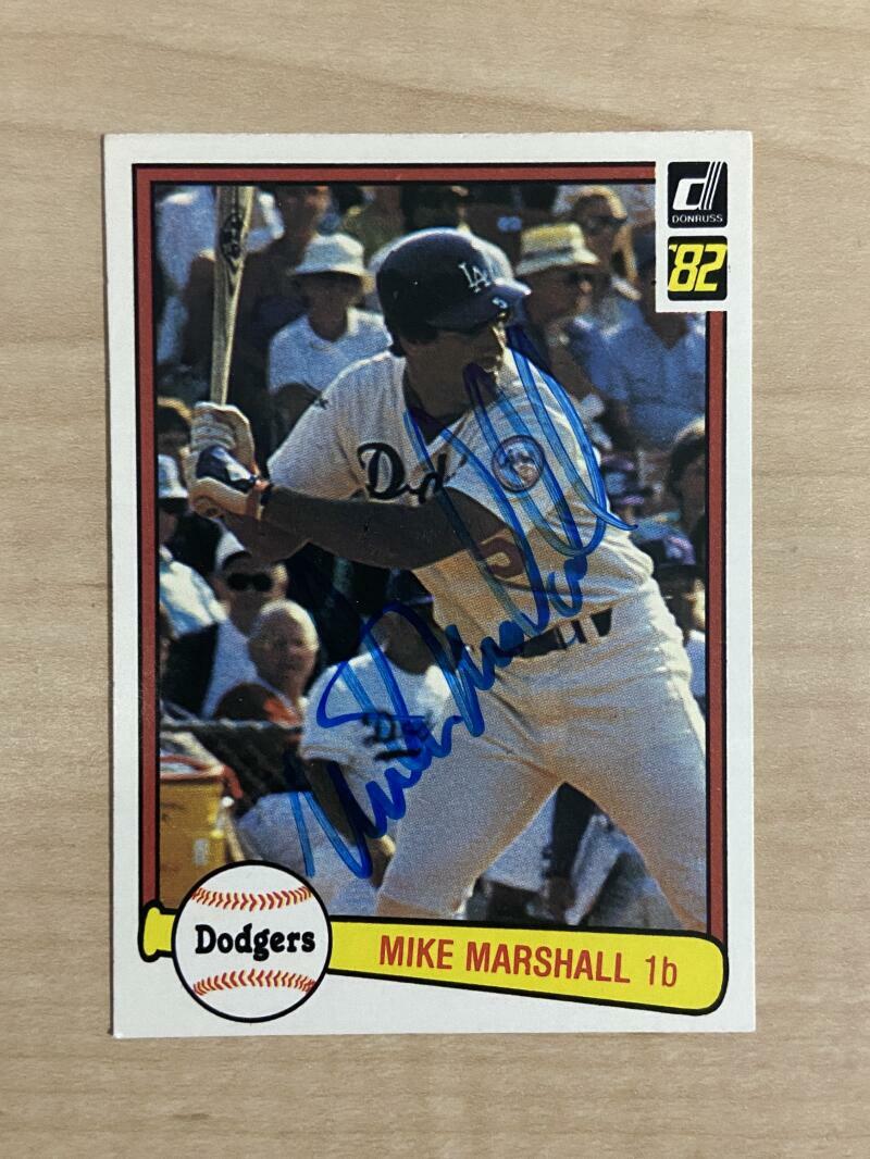 MIKE MARSHALL LOS ANGELES DODGERS SIGNED AUTOGRAPHED 1982 DONRUSS CARD#562 W/COA