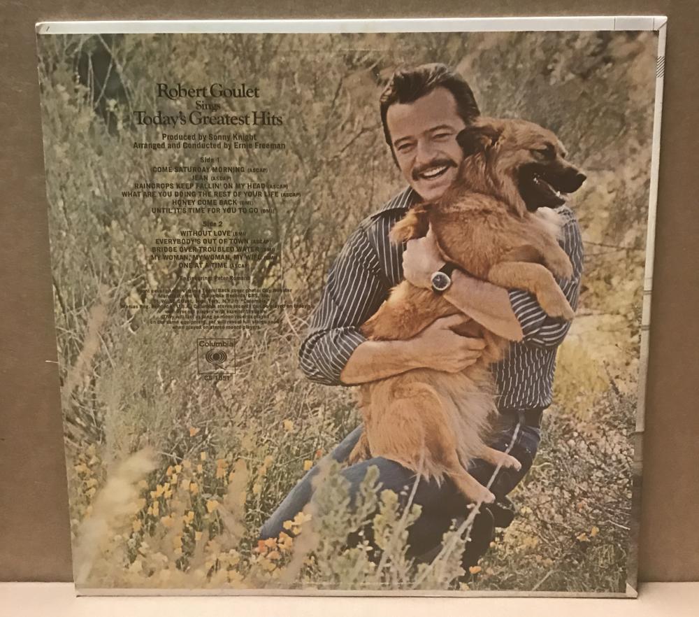 ROBERT GOULET "TODAY'S GREATEST HITS" SIGNED VINYL LP RECORD  W/COA