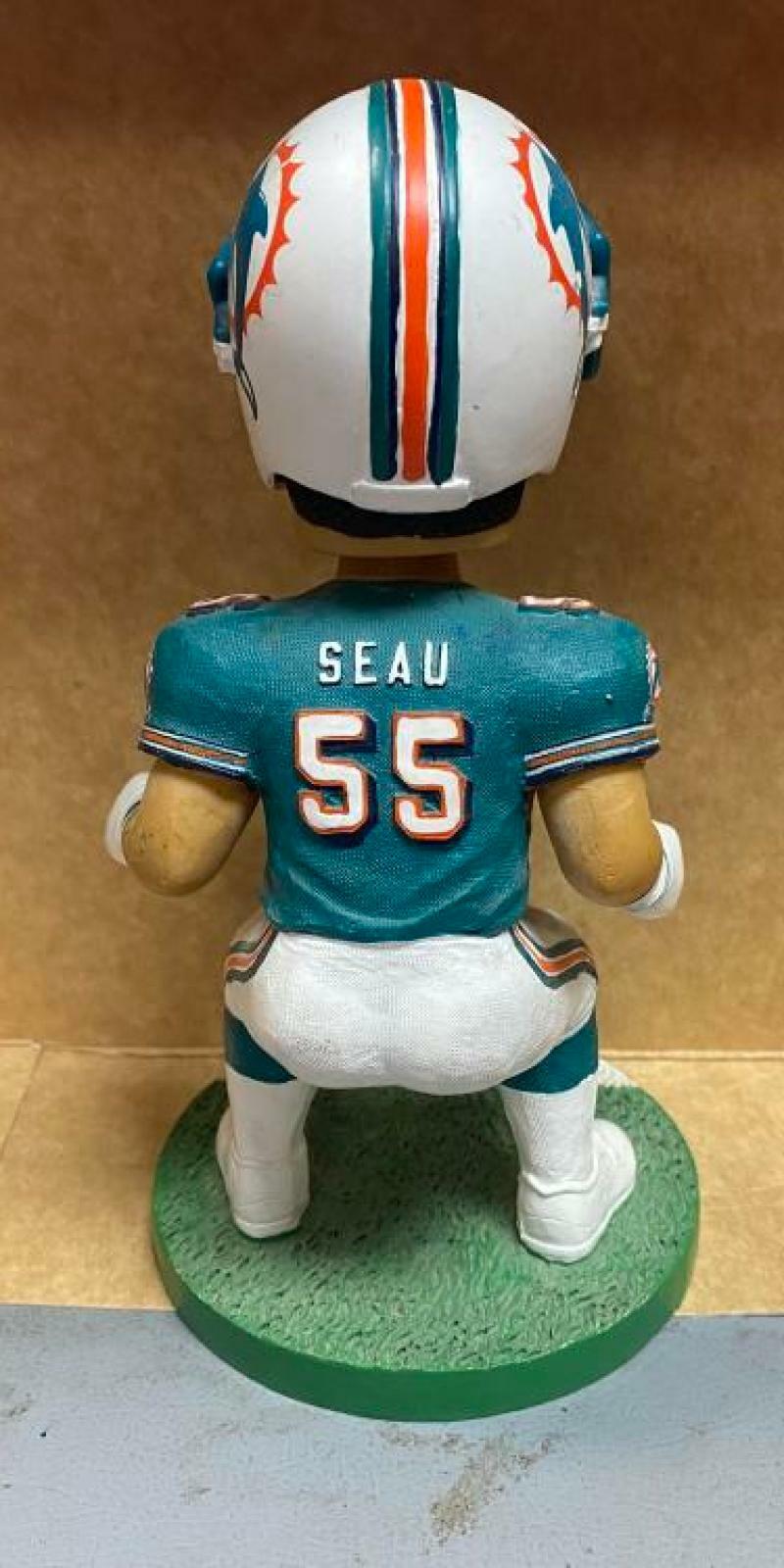 JUNIOR SEAU MIAMI DOLPHINS BOBBLE DOBBLES 131 OF 4000 BOBBLE HEAD WITHOUT BOX