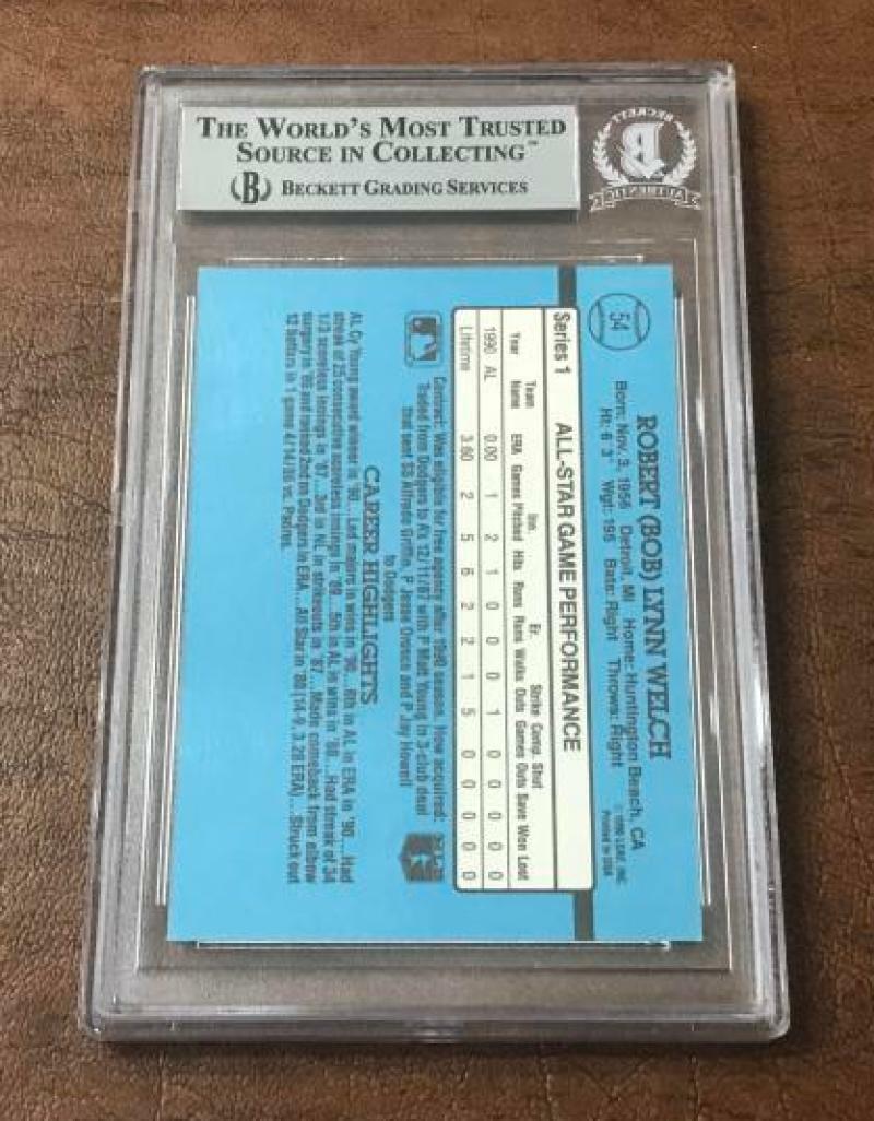 1981 DONRUSS BOB WELCH A'S SIGNED CARD BECKETT AUTOGRAPH