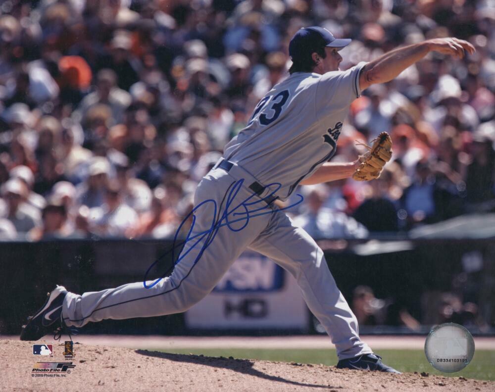 DEREK LOWE  LOS ANGELES DODGERS SIGNED AUTOGRAPHED 8X10 PHOTO W/ COA