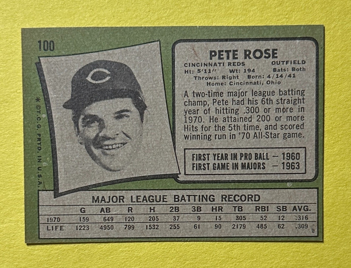 1971 TOPPS PETE ROSE #100 REDS