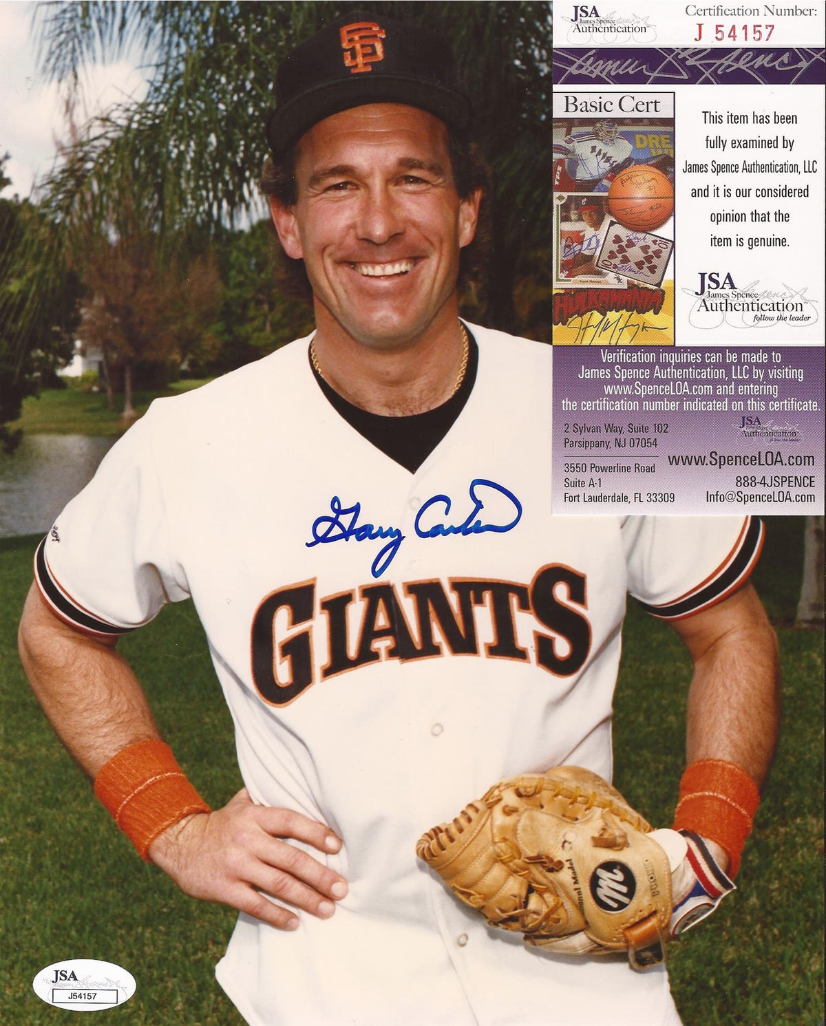 GARY CARTER SAN FRANCISCO GIANTS SIGNED AUTOGRAPHED 8X10 PHOTO JSA COA #J54157