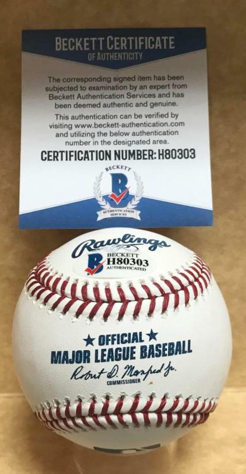 JORDAN HOLLOWAY MIAMI MARLINS SIGNED M.L. BASEBALL BECKETT H80303