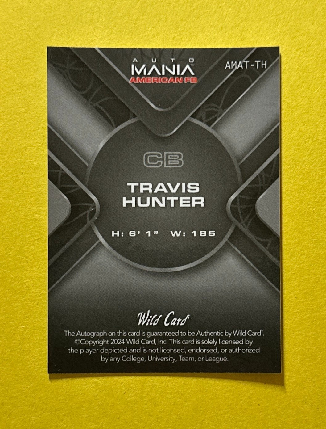 2024 WILDCARD AMERICAN FB TRAVIS HUNTER PRC AUTOGRAPH /25 #AMAT-TH