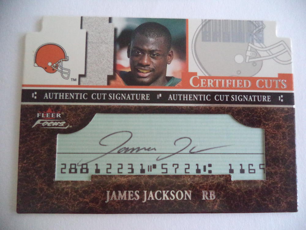 JAMES JACKSON BROWNS FLEER CERTIFIED CUTS CARD AUTOGRAPHED 