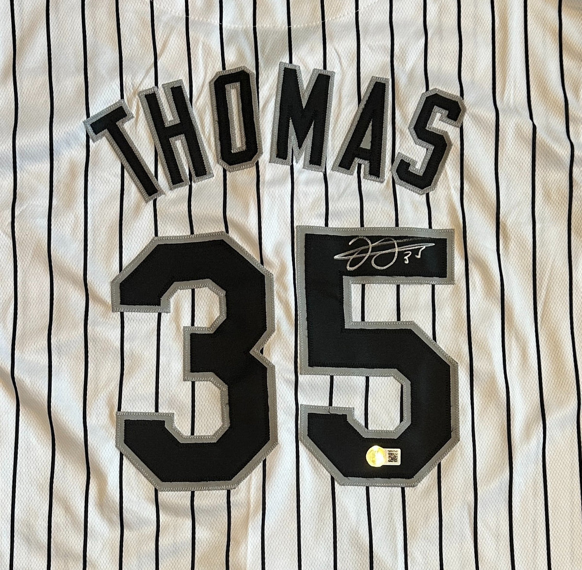 FRANK THOMAS WHITE SOX SIGNED AUTOGRAPHED WHITE JERSEY SZ XL BECKETT