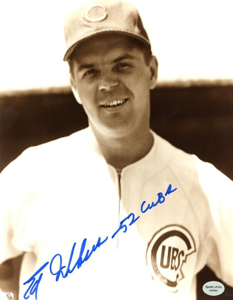 EDDIE MIKSIS 52 CUBS DECEASED SIGNED 8X10 PHOTO W/COA