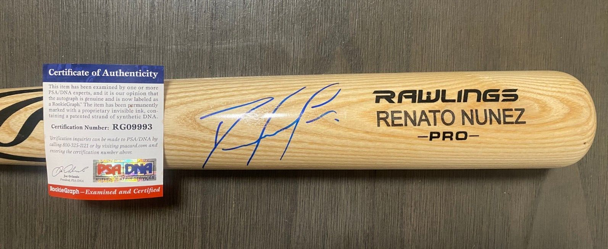 RENATO NUNEZ BALTIMORE ORIOLES SIGNED AUTOGRAPHED ENGRAVED RAWLINGS BAT PSA COA