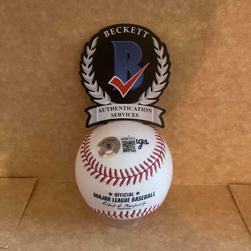 JARED WALSH ANGELS SIGNED 60TH ANNIVERSARY BASEBALL UNDER LOGO BECKETT HOLOGRAM