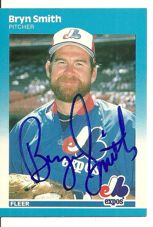 BRYN SMITH MONTREAL EXPOS SIGNED AUTO 1987 FLEER CARD #332 W/COA
