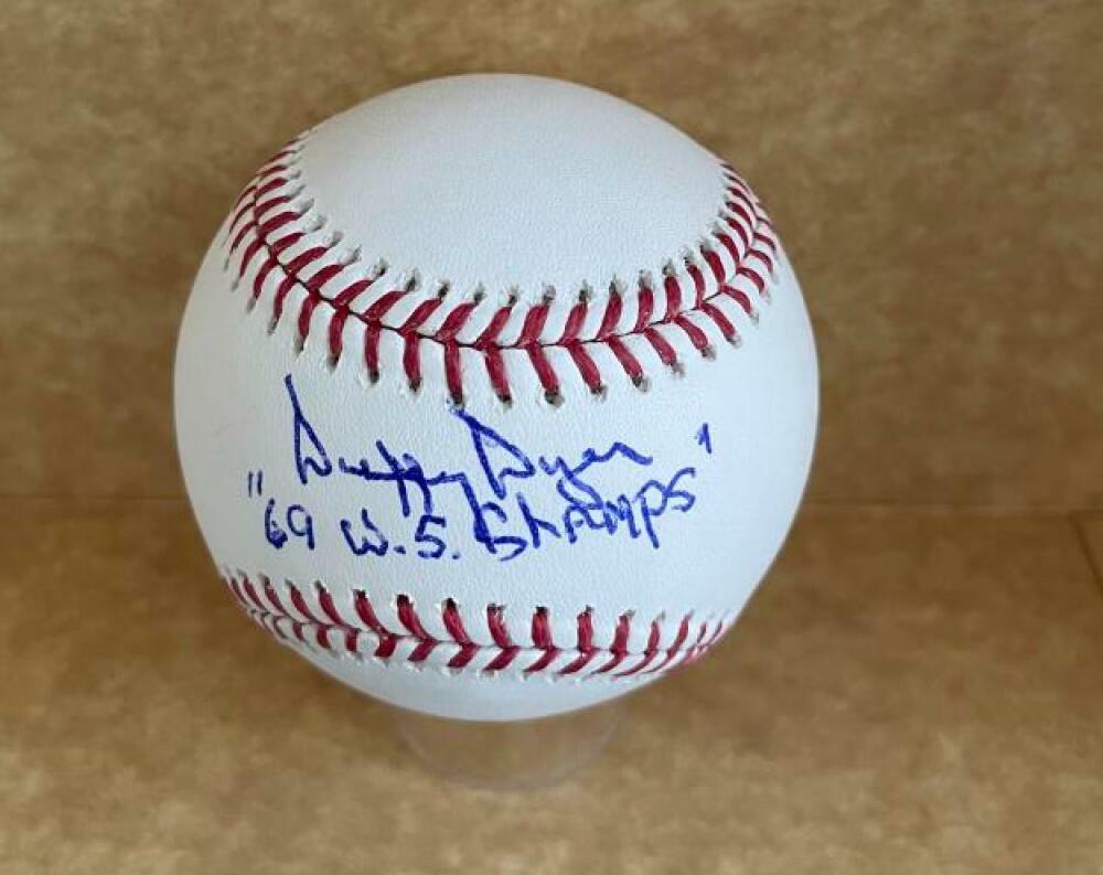 DUFFY DYER "69 WS CHAMPS" NEW YORK METS SIGNED AUTO M.L BASEBALL BECKETT Z51605