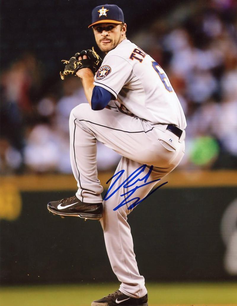 NICK TROPEANO ACTION HOUSTON ASTROS SIGNED AUTOGRAPHED 8X10 W/COA 