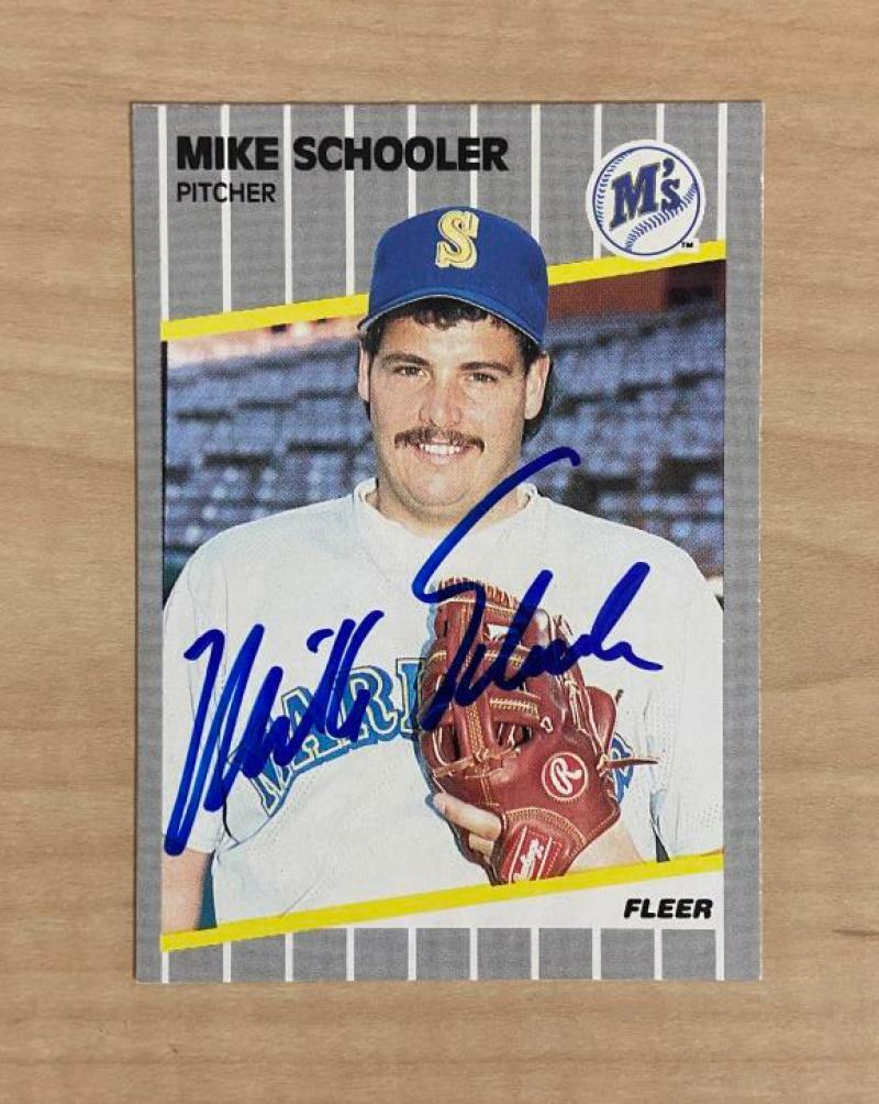 MIKE SCHOOLER SEATTLE MARINERS SIGNED AUTOGRAPHED 1989 FLEER CARD #559 W/COA 