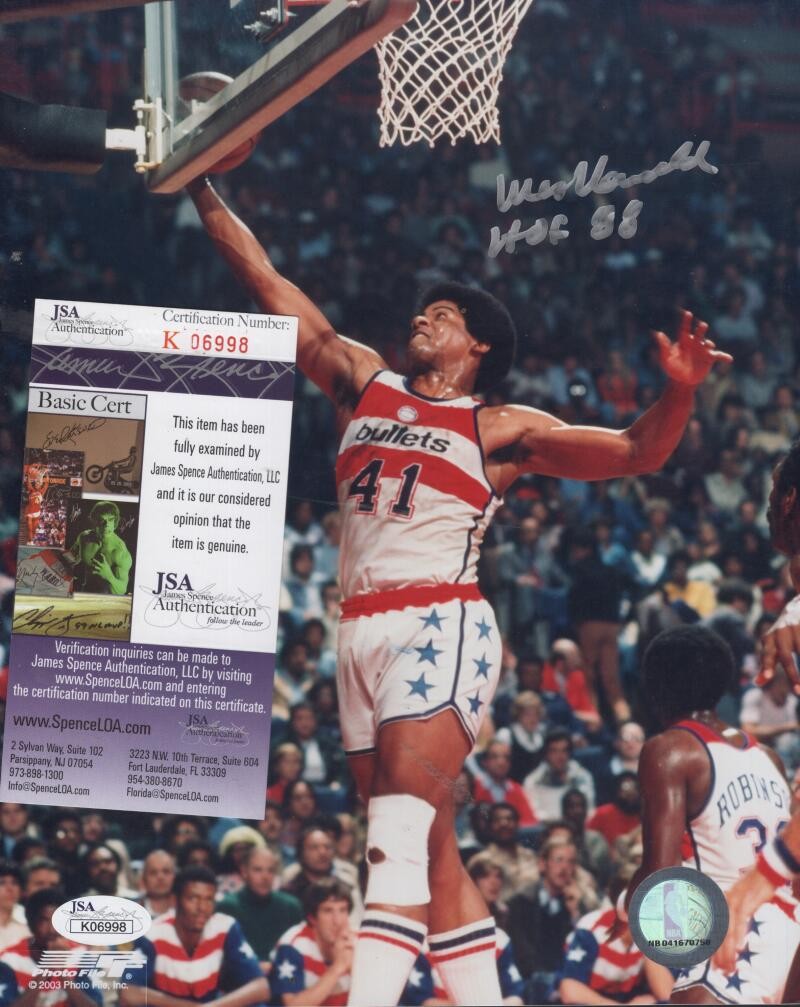WES UNSELD WASHINGTON BULLETS SIGNED AUTOGRAPHED 8X10 PHOTO JSA K06998