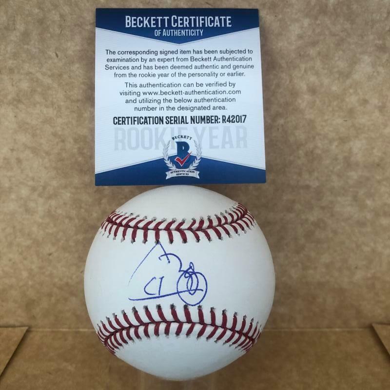 CAVAN BIGGIO BLUE JAYS ROOKIE YEAR  SIGNED AUTOGRAPHED M.L. BASEBALL BECKETT