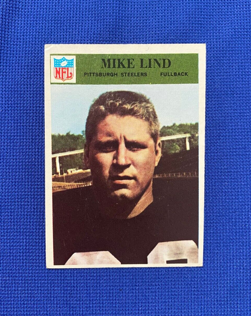 1966 PHILADELPHIA FOOTBALL MIKE LIND PITTSBURGH STEELERS #152 CARD VINTAGE