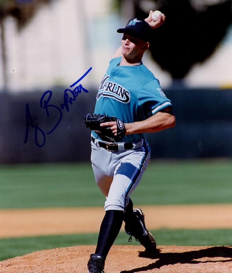 A.J. BURNETT FLORIDA MARLINS SIGNED AUTOGRAPHED 8X10 PHOTO W/COA 