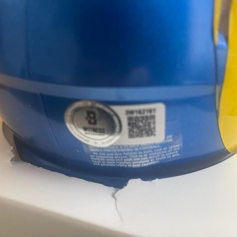 DEVANTE ADAMS RAMS SIGNED SPEED MINI HELMET BECKETT