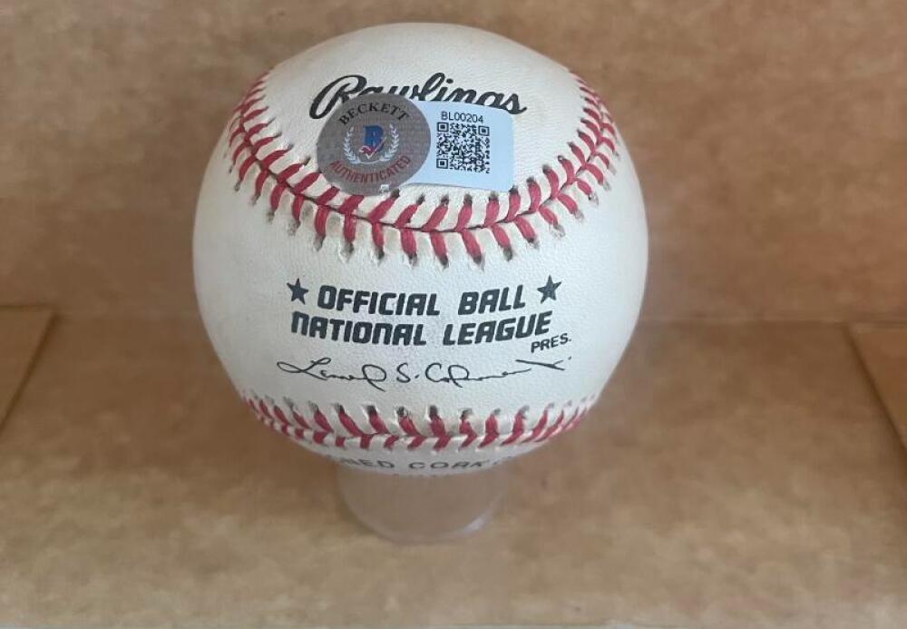 RENE VALDES BROOKLYN DODGERS SIGNED AUTO RARE N.L. BASEBALL BECKETT AUTH