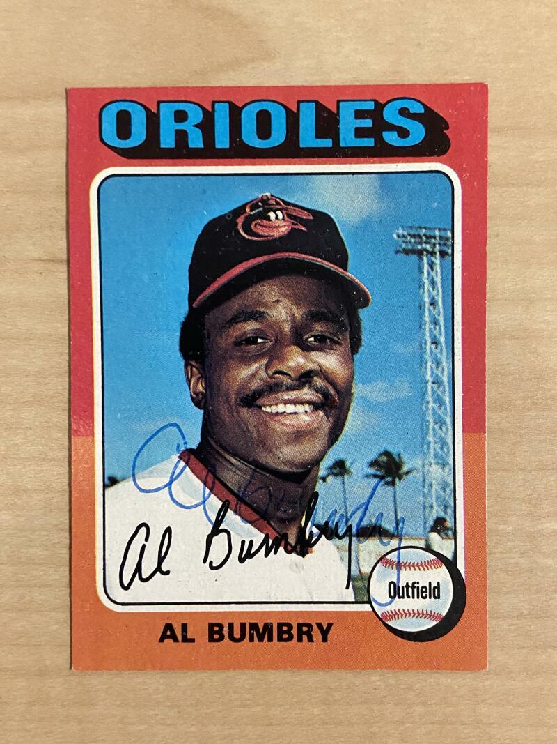 AL BUMBRY BALTIMORE ORIOLES SIGNED AUTOGRAPHED 1975 TOPPS CARD #358 W/COA