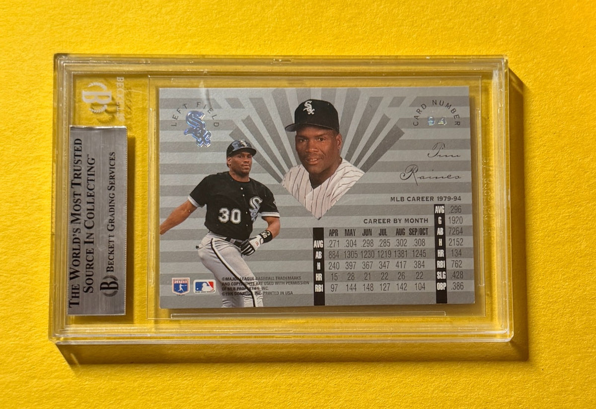 1995 LEAF LIMITED TIM RAINES #94 SIGNED AUTO CARD BECKETT AUTHENTIC WHITE SOX