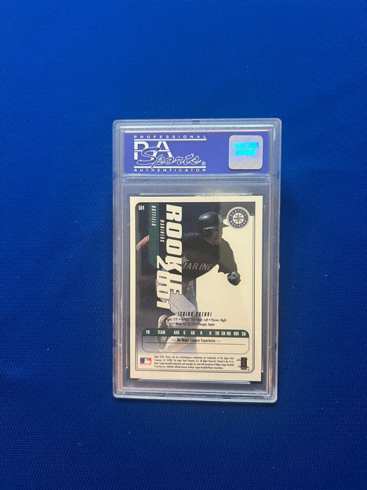 2001 UPPER DECK VICTORY ICHIRO SUZUKI SEATTLE MARINERS RC ROOKIE #564 PSA 9 MINT