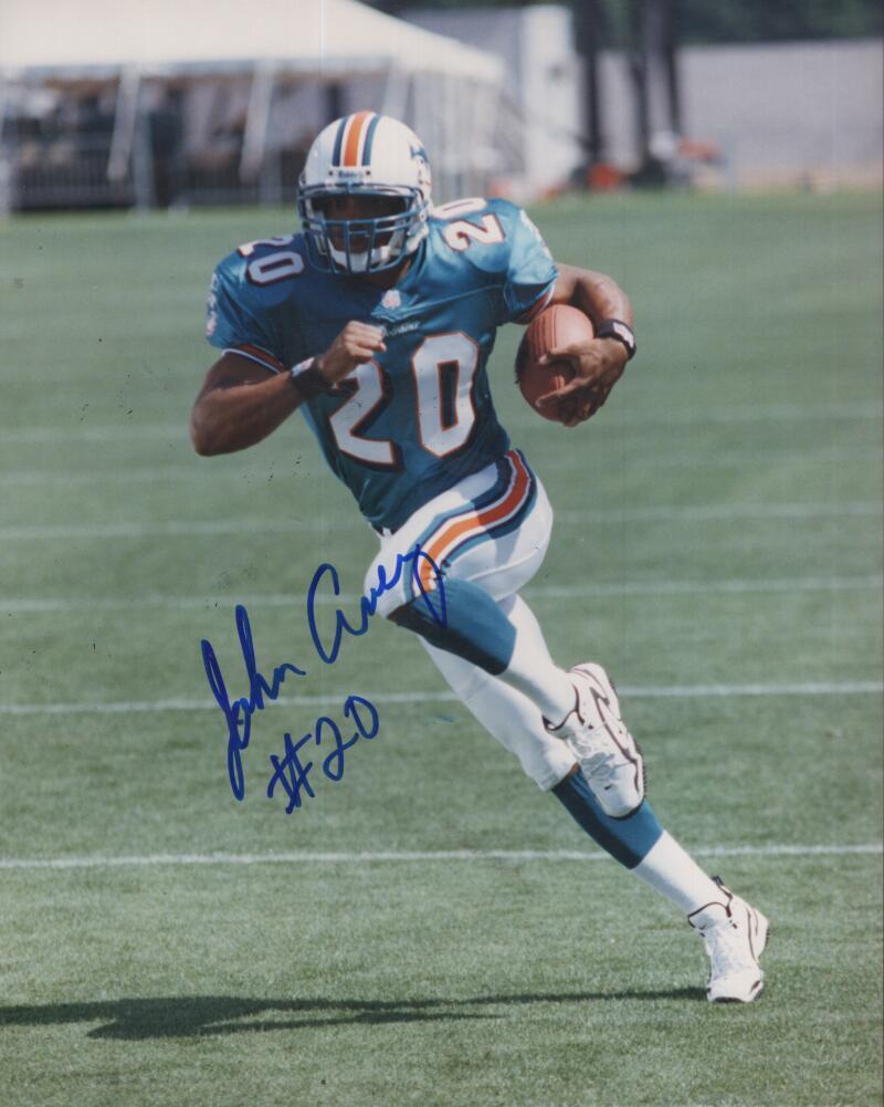 JOHN AVERY  DOLPHINS  SIGNED AUTOGRAPHED 8X10 PHOTO W/ COA