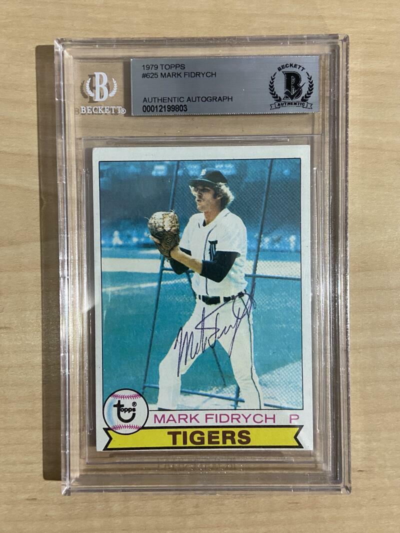 1979 TOPPS MARK FIDRYCH TIGERS BECKETT AUTHENTIC AUTO