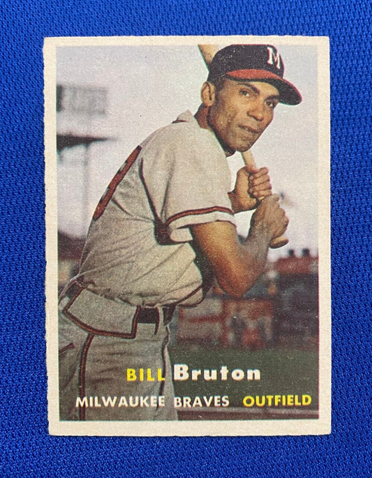 1957 TOPPS BILL BRUTON MILWAUKEE BRAVES #48 CARD VINTAGE SET-BREAK