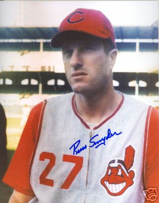 RUSS SNYDER CLEVELAND INDIANS SIGNED 8X10 PHOTO W/COA